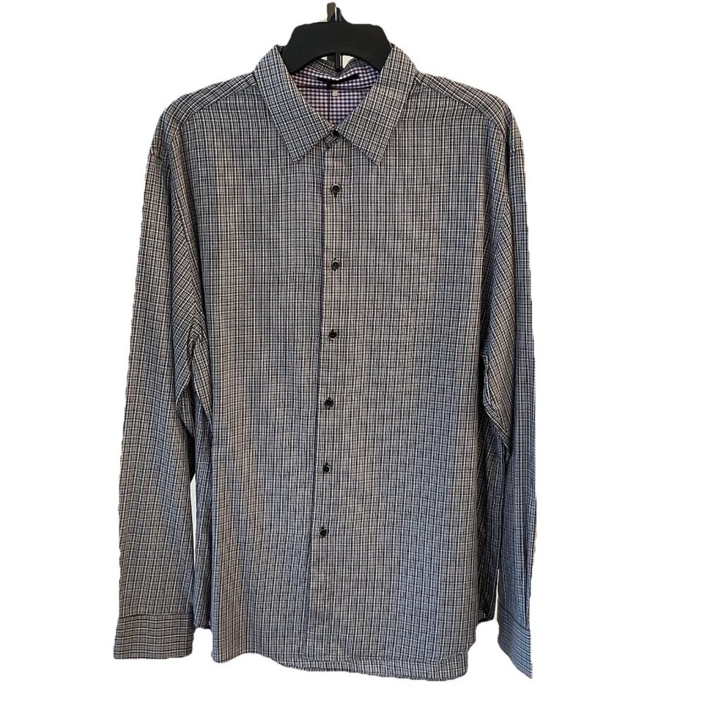 Elie Tahari Men’s Cotton Purple Multi Plaid Jeremy Shirt Size XL MSRP $198